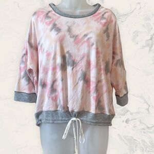NWOT Room Service Tie Dye Top - Size M - Pink / Gray